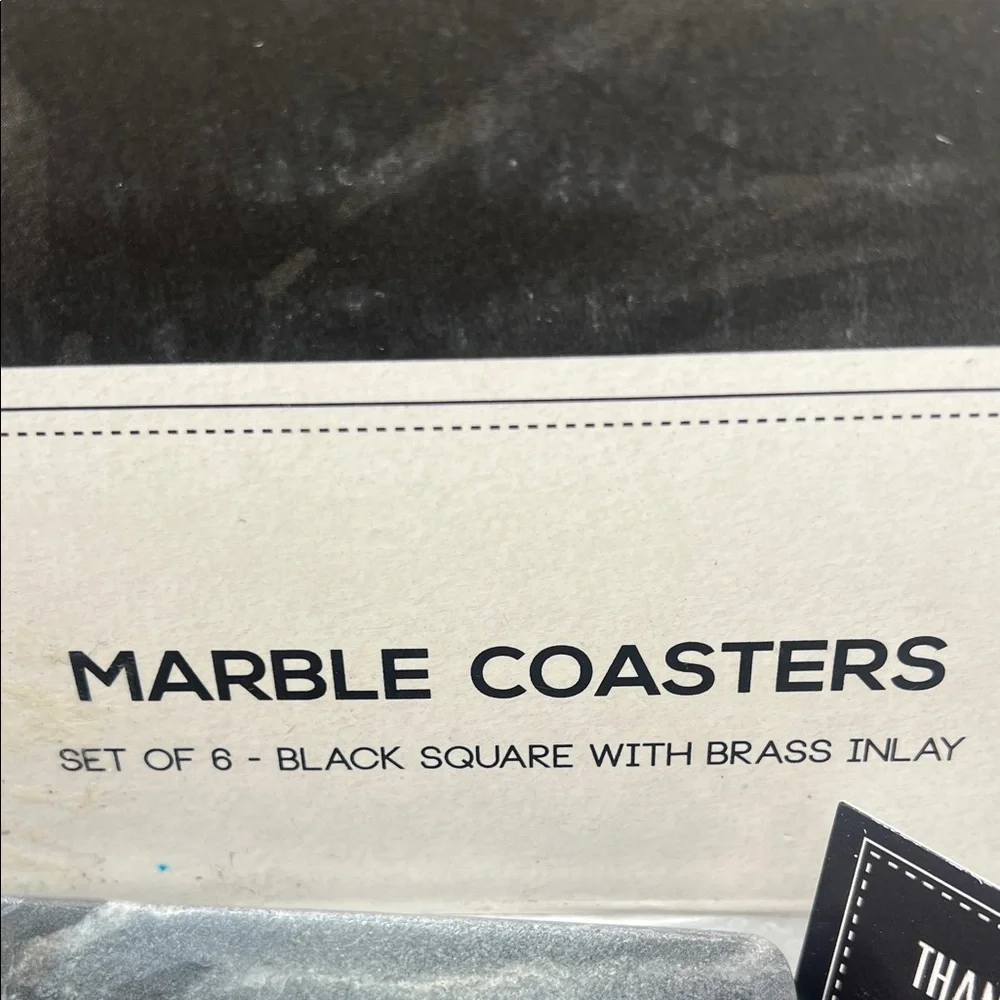 Gray and Gold Marble Coasters Set